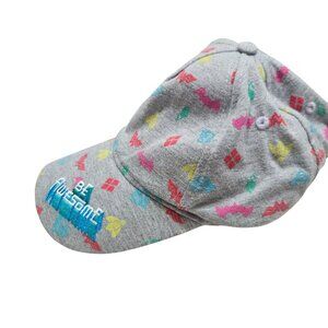 DC Super Hero Girls "Be Awesome" Gray Patterned Cap OSFM 100% Cotton